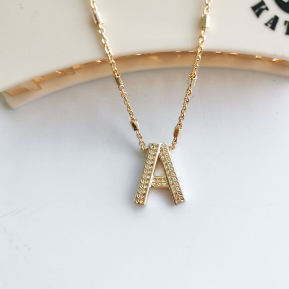 Kendra Scott Letter A Gold Pendant Necklace - Picture 3 of 4